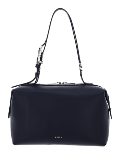 Sac à main cuir Furla bleu marine | Grand sac à épaule Double Boston