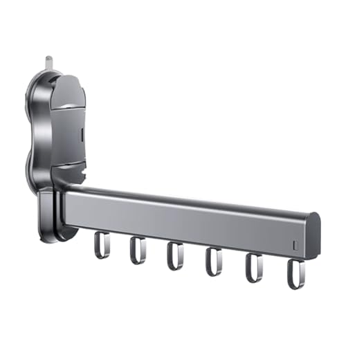 Generisch Colgador de ropa – 48 x 17 cm, estante de pared grande, marco ABS que ahorra espacio, secadora extensible con diseño de ventosa, barra plegable para balcón y baño, peso ligero