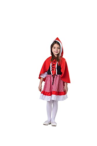 Dress Up America Little Red Riding Hood Costume - Red Hooded Cape and Dress Costume for Girls - Story Book Dress Up for Kids