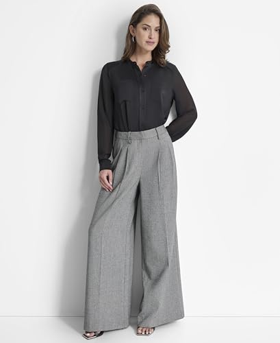 DKNY Women's Formal High Waisted Wide Leg Pant2