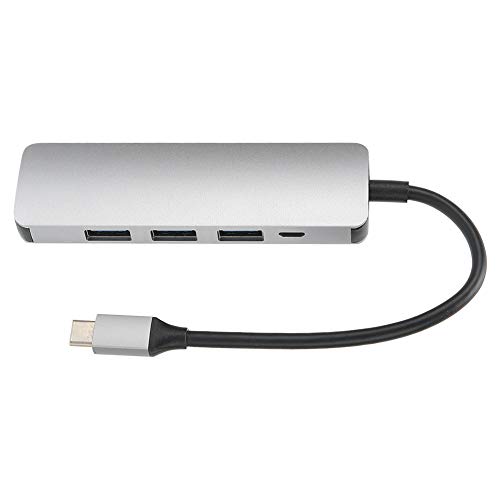 Adaptador HDMI resistente ao desgaste, hub tipo C, carregamento PD Tipo D para celular, teclado, con