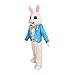 MatGui Easter Costume Bunny Costume Rabbit Mascot Costume Adult Size Fancy Dress (blue)