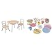 KidKraft 27027 Ensemble, Bois, Naturel et Blanc & 63027 Ensemble Batterie de Cuisine 27 pièces pour Enfant Couleurs Pastel Ustensiles et Accessoires pour Enfant