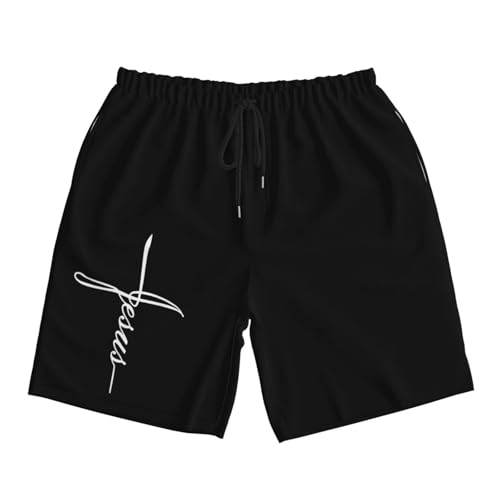 Jesus Christian Cross Mens Swim Trunks Quick Dry Board Shorts 7" - Hawaii Beach Swimwear2
