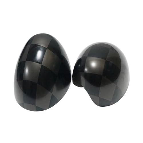 Union Compatible For Jack Car Shell Outside Rear View Mirror Covers Accessories Compatible For MINI Cooper One S JCW F54 F55 F56 F57 F60 2015-2019 (Black Checker)