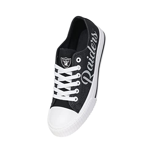Image of FOCO Womens NFL Team Logo Ladies Fashion Color Glitter Low Top Canvas Sneakers Shoes