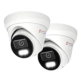 Anpviz 2 Pack 5MP PoE IP Camera, Metal Turret Security Camera Outdoor with Human Vehicle Detection, Smart Color Night Vision, Audio, 3072x1728@20fps, 114° FOV, WDR, IP67 Waterproof
