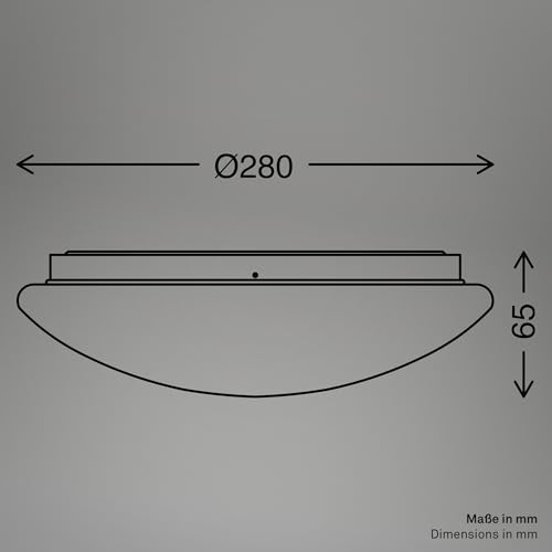 Briloner Leuchten LED Badezimmerleuchte, Badezimmerlampe, Deckenleuchte, IP44, angenehmes warm weißes Licht, Ø 30 cm, Farbe: weiß, 3255-016, 30 x 30 x 10.5 cm