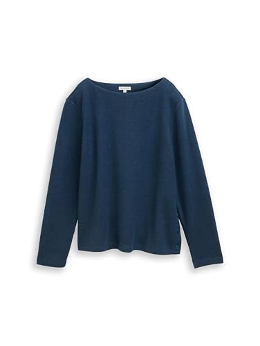 Tom Tailor Damen 1043168 Sweatshirt, 38879 - Dark Petrol Melange, XS EU – Ansicht 4