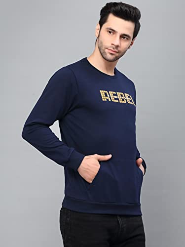 Image of Rigo Fleece Printed Round Neck Sweatshirt for Men | Full Sleeves Sweatshirt for Men | Casual Wear & Stylish Sweatshirts for Men