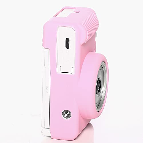 Pocoukate Capa para câmera Sony ZV-1F, ZV-1 II/ZV-1M2 Vlog, capa de silicone rosa macia antiarranhõe