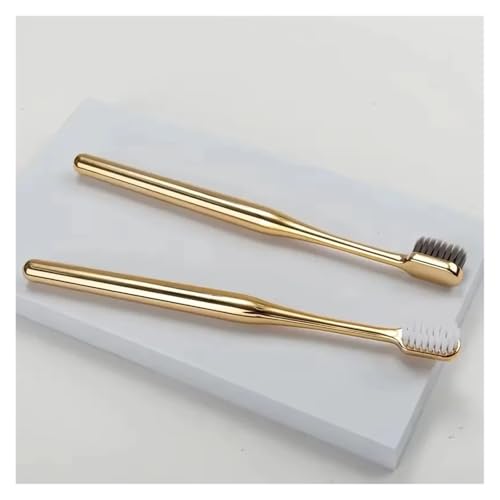 Cepillo de dientes oro negro con melena medio dura para limpieza profunda 2