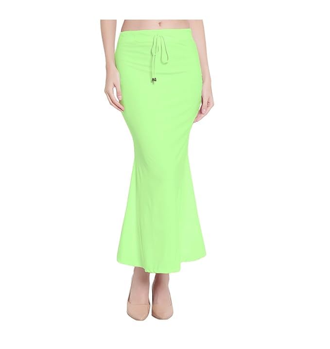 Image of Saree Shapewear Petticoat for Women Cotton Blended Lycra Shaper Petticoat with Elastic & Lace (Drawstring) Long Under Skirt Fishcut Wrinkle Free Shapewear