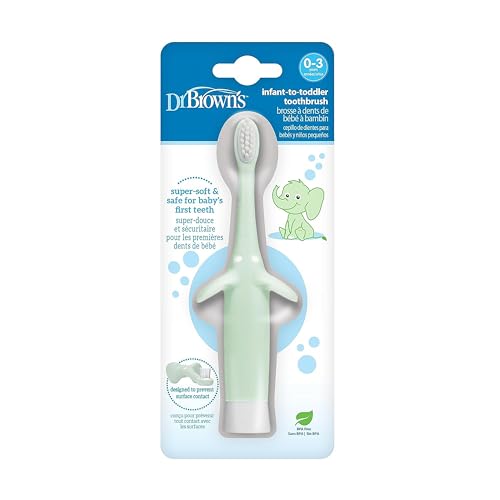 Dr. Browns Infant-To-Toddler Manual Toothbrush, Elephant, Mint, 0-3 Years, 1 Piece,Green (B0C4R33SM7) Amazon Price History, Amazon Price Tracker