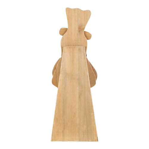 Image of Glitzhome 30 inchH Christmas Chunky Wood Snowman Porch Sign, Standing Snowman Porch Decor with Black Top Hat and Red Coat,Merry Christmas Welcome Sign for Holiday Front Porch Outdoor Decorations