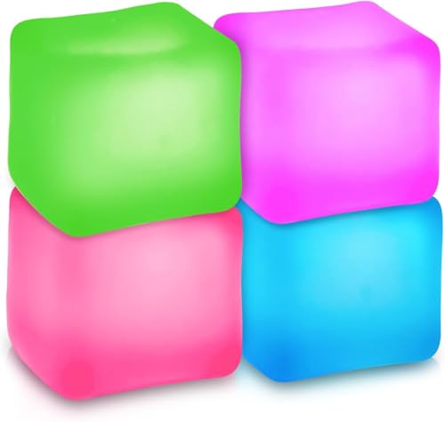 4 Stück Squishy Stressbälle Antistressball, Stressbälle Doh Fidget Cube, Regenbogen Squeeze Bälle Quetschball für Erwachsene ADHS, Angst, OCD Angst abbauen und Beruhigung