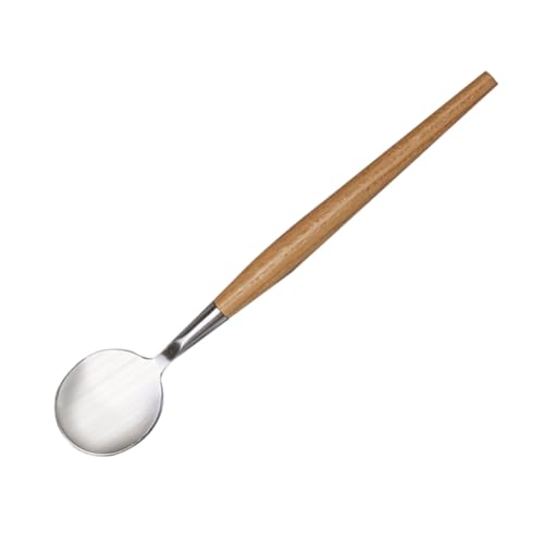 IMIKEYA Cucchiaio da insalata in acciaio inox con manico per utensili da tavolo, multifunzione, per servire alimenti a casa, ideale per l'uso quotidiano