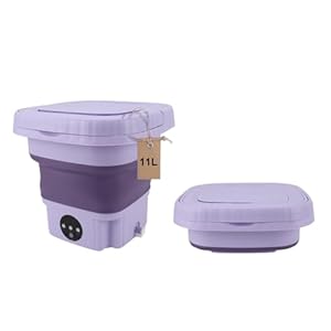 Draagbare Wasmachines, Mini-wasmachine, Opvouwbare Emmerwasmachine met Afvoerpijp, Automatische Kleine Emmerwasmachine, Capaciteit van 11 Liter, voor Camperreisappartement
