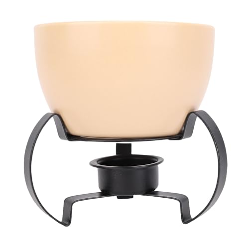 TOPINCN Ceramic Hot Pot and Forks Metal Stand Cheese Fondue Pot for Melting Cheese Ice Cream Chocolate Home Essentials Kitchen Gadgets (1) - Thumbnail 5
