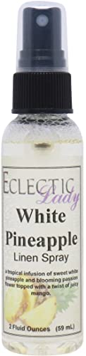 White Pineapple Linen Spray (Double Strength), 2 ounces - Eclectic Lady Sheet and Linen Spray - No Artificial Colors, Parabens, or Preservatives - Long-Lasting Scent for Bed, Fabric & Pillow