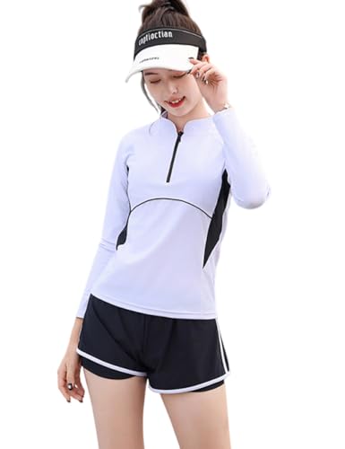 Image of KORADI Girls Swimsuits Rash Guard Swim Set Kids Two-Piece Bathing Suits Teen Swimwear Beach Shorts Sun Protection Swim Shirts