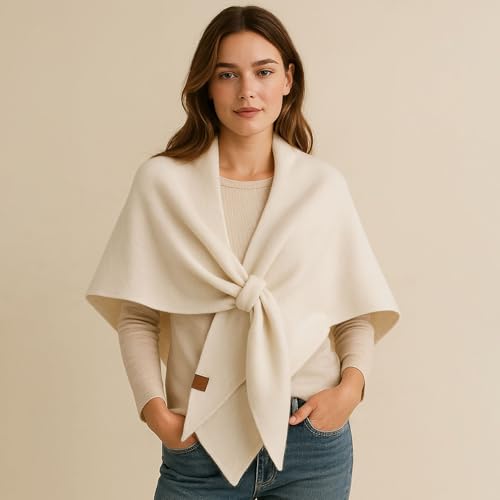 Women's Solid Color Shawl, Gettoreach Women's Solid Color Scarf, Casual Soft Comfortable Shawl for Daily Wear2