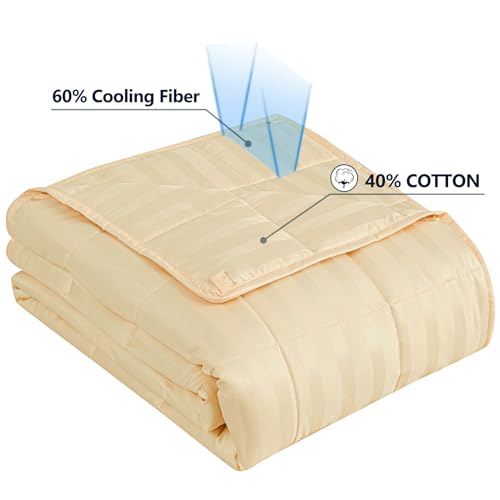 Image of Weighted Blanket Queen Size (60 inchx80 inch 12lbs),Ultra Soft and Cozy Cooling Weighted Blanket Queen Size for Adult,Heavy Blanket with Machine Washable Soft Blanket, Beige