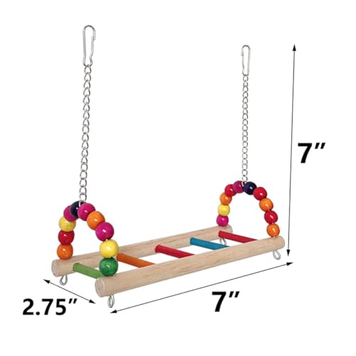 Image of Bird Swing Conure Toys, Parrot Climbing Hammock for Parakeet, Lovebird, Budgie, Cockatiel, Conure, Small Birds
