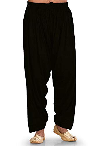 ARISHA Mens Plain Patiyala Black Patiyala-(Free Size)-image-46