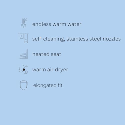 Brondell Bidet Toilet Seat S1400, Smart Toilet Seat, Dual Stainless-Steel, Self-Cleaning Nozzle With Clean Plus Technology, Endless Warm Water Bidet, Warm Air Dryer-Nightlight, Heated Seat, Elongated - Image 6