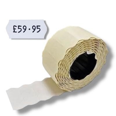Replacement White Price Gun Labels 26 x 12 mm, 1,500 Labels Per Roll (100)