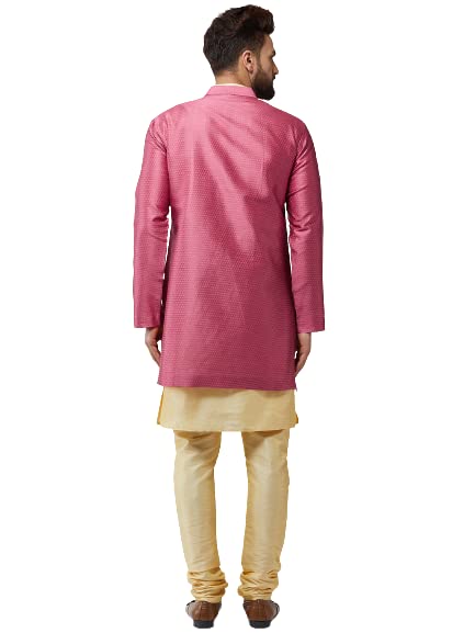 Image of SOJANYA Men's Silk Blend Solid Kurta & Pyjama Set