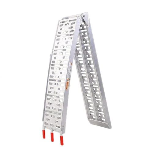Rampa plegable de aluminio para silla de ruedas y motocicletas, portátil para transporte y garaje miniatura 1