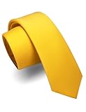 RBOCOTT 2.4“ Yellow Skinny Tie Business Wedding Slim Necktie for Men(6cm)