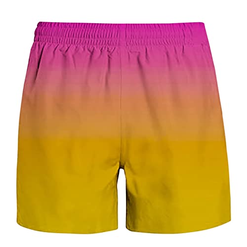 Ymosrh Men's Swimming Trunks Swim Quick Dry Shorts with Pockets Plus Gradient Print Beach Shorts Swimming for Men, S-5XL3