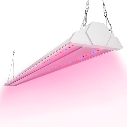 FREELICHT 1 Pack 4ft LED Grow Light, 60W (350W Equivalent), Red Blue (660nm+460nm) Full Spectrum...
