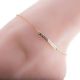 Personalized gift Anklet 16K Gold Silver Rose Gold plated base Dainty Coordinate anklet - Dainty...