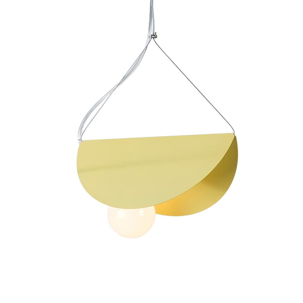 Chandelier, Modern Geometry Macaron Pendant Light Colorful Chandelier Lighting Adjustable Hanging Height Metal Suspension Luminaire for Kitchen Island Dining Room Bathroom E27(Yellow)