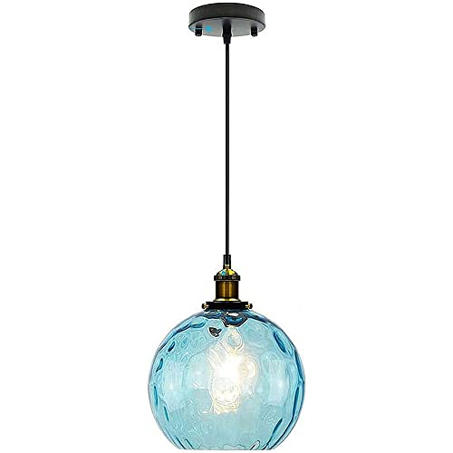 Suspension industrielle bleue 15cm pour îlot de cuisine et chambre