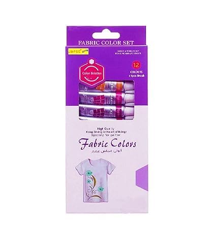 JAPSI Fabric Color Starter Set | 6ml Acrylic Fabric Paint Set | Kids DIY Paint Kit | Pack of 12 with Brush, Palette, Paper-image-5