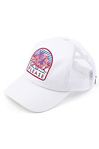 C.C Ponycap Messy High Bun Ponytail Adjustable Mesh Trucker Baseb...