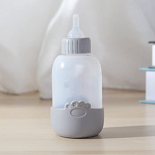 Pet Guard Pet Nursing Bottle Dog Feeders Puppy Cat Kitten Feeding Bottle Nipple Brush Kit Water Fountain Milk Bottle Pet Supplies Grey