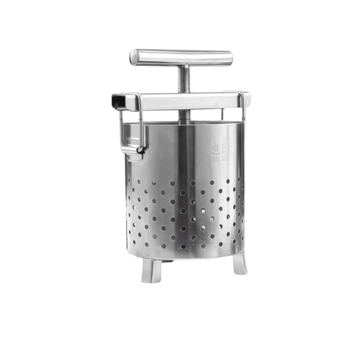 脱水機手動 餃子充填プレス 果汁しぼり器 野菜 絞り器 304ステンレス鋼 耐久性 家庭用野菜果物ほうれん草用 業務用 (2L(フィルターバッグ2個付き),シルバー)