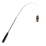Fosrion Real Raccoon Tail Fur Dog Bites Toy with Three Section Retractable Carbon Fiber Rod (Raccoon Tail)