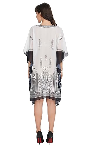 Image of RAVI RAJORIA Georgette Digital Printed Beach Wear Kaftan Blue Free Size R800 | Multi Color 2