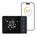 Cronotermostato WiFi a Batteria EZAIoT – Caldaia Gas, Scatola 502/503, Programmazione 7×6, NO/NC, 2.4GHz, Controllo Vocale Alexa/Google, Tuya APP, Nero