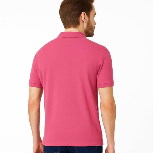 Image of U.S. POLO ASSN. Men Cotton Regular Fit Solid Polo With Small Pony | Two-Button Closure Pique Polo Shirt, Summer Fashion Golf Shirt