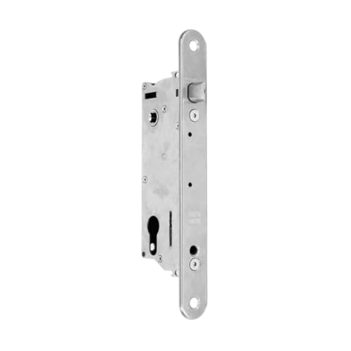 LOCINOX SIXTYLOCK-A | Sans crochet | Serrure à larder pour profilés de 60 mm | Sans crochet | Acier inoxydable pour portes en métal, aluminium et PVC