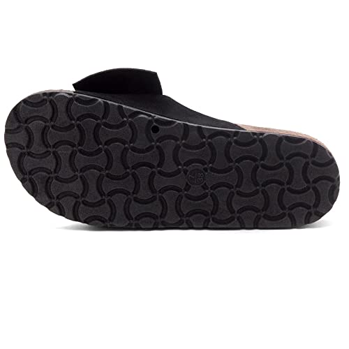 Shoe Land Sl-Nylah Women's Knot Bow Slide Sandals Cork Footbed Slip On Slides Casual Platform Slippers 2020Black 8.0 #TOP3