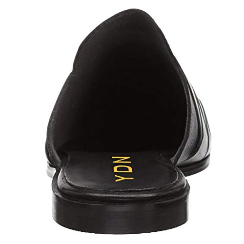 YDN Women Stylish Cross Line Mules Closed Pointed Round Toe Flats Slip On Sexy Fashion Evening Party Shoes2